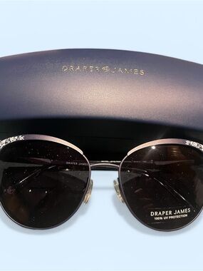 Draper James Black Lens Sunglasses with Gold Detailing